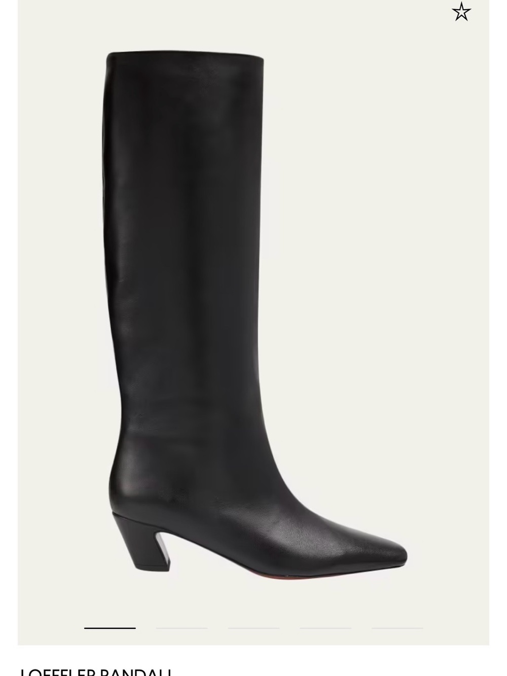 Loeffler Randall Marley Black Leather Knee-High Boot Size 8 EUC
